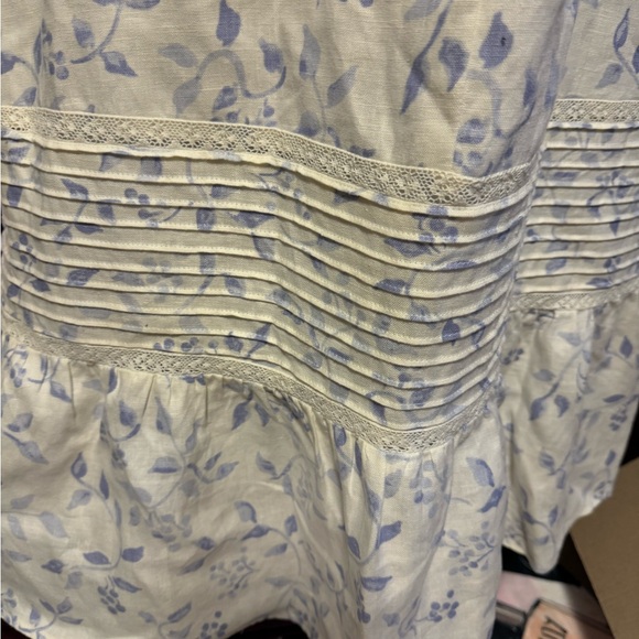 NWOT Reformation unlined pastel blue flowered country cotton smock pocket dress - Picture 9 of 16